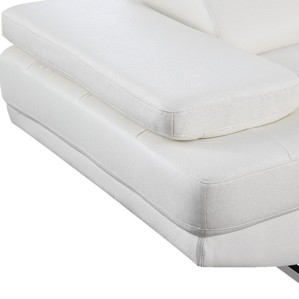 Gray Leather L Shaped Two Piece Corner Sectional