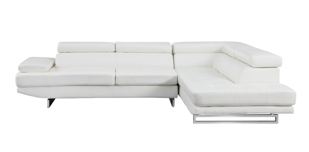 Gray Leather L Shaped Two Piece Corner Sectional