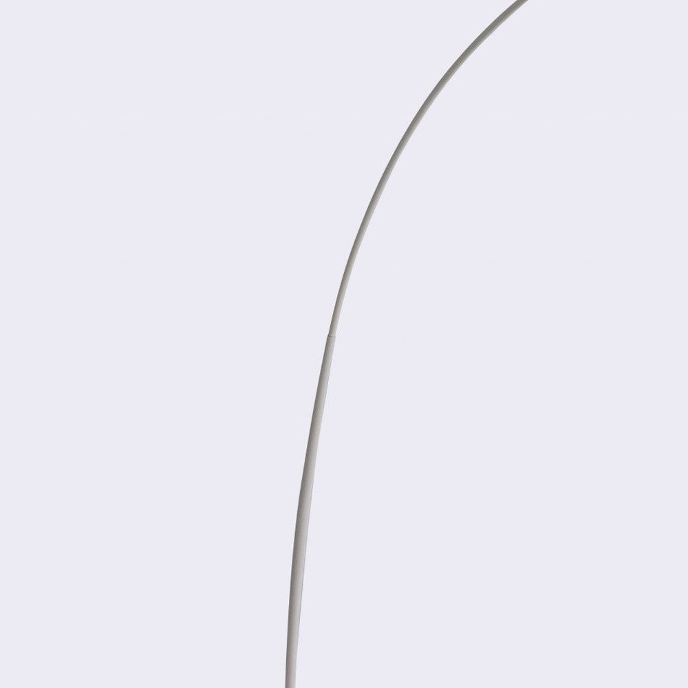 91" White Steel Arched With White Metal Shade
