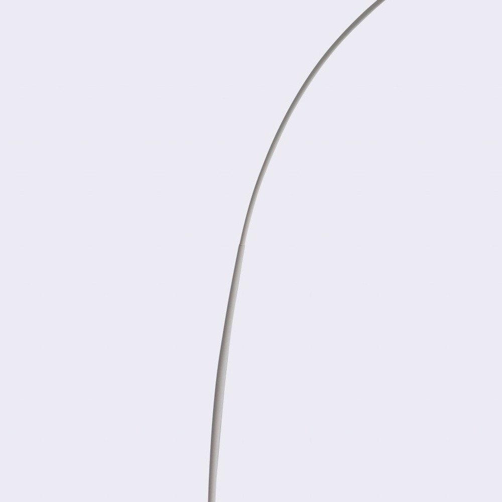 91" White Steel Arched With White Metal Shade