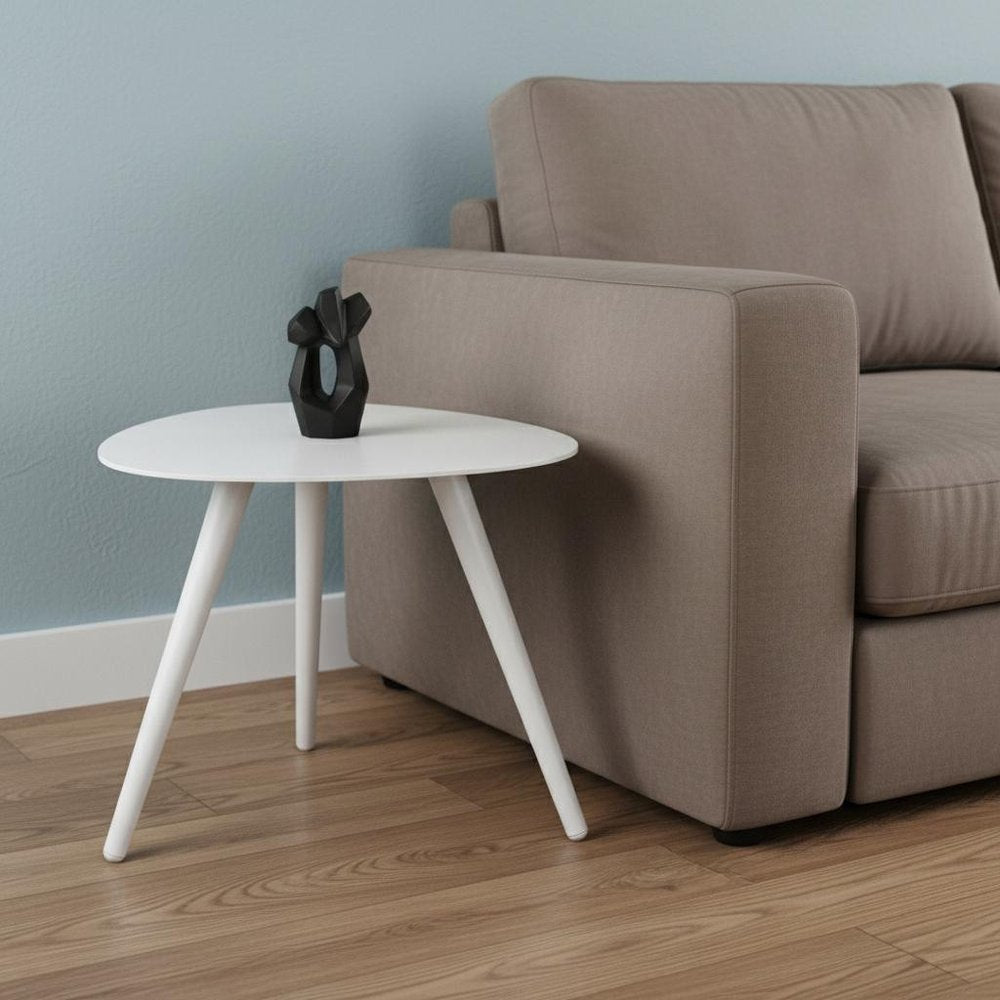 16" White Aluminum End Table