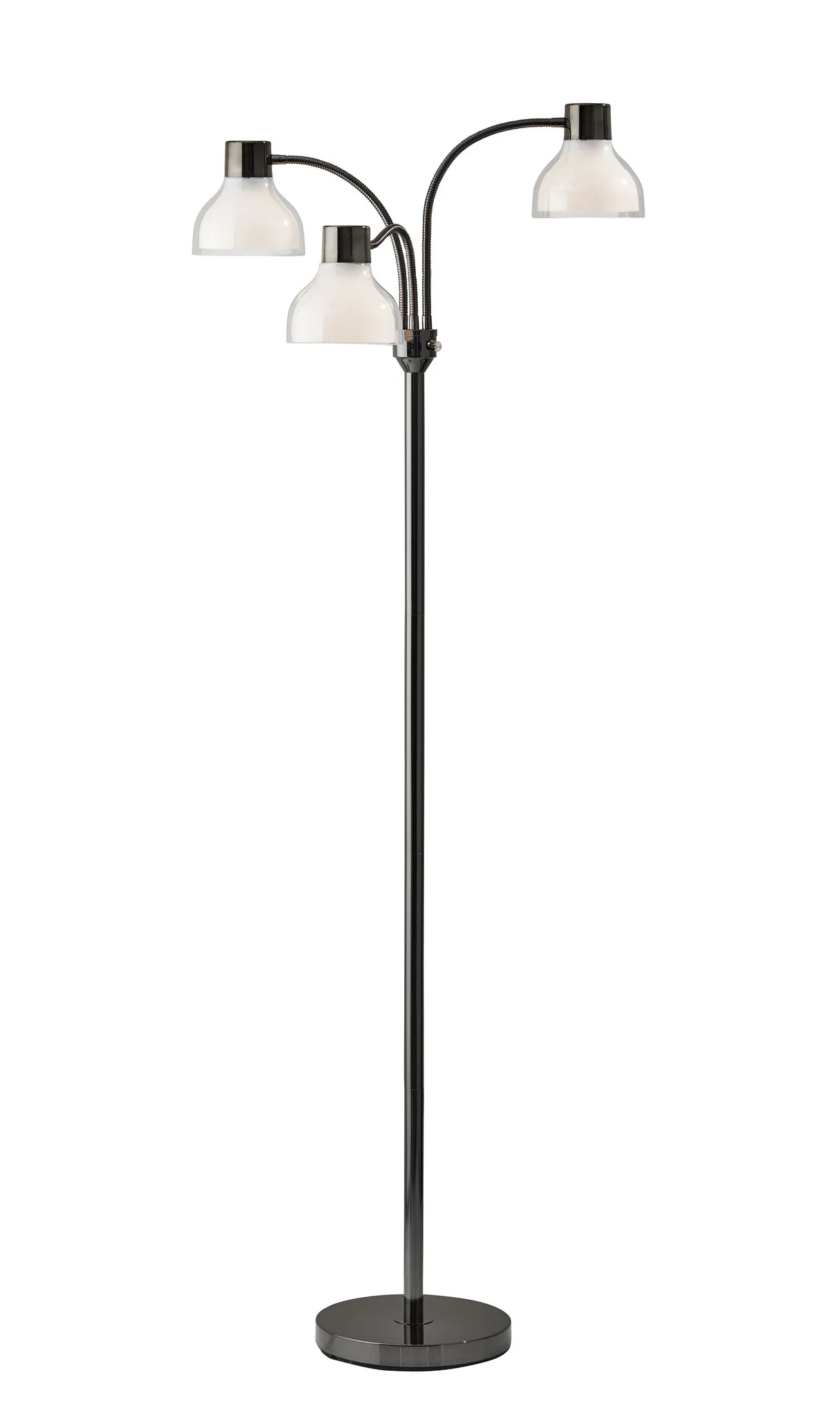 69" Gold Three Light Tree Floor Lamp With Clear Plastic Bowl Shade