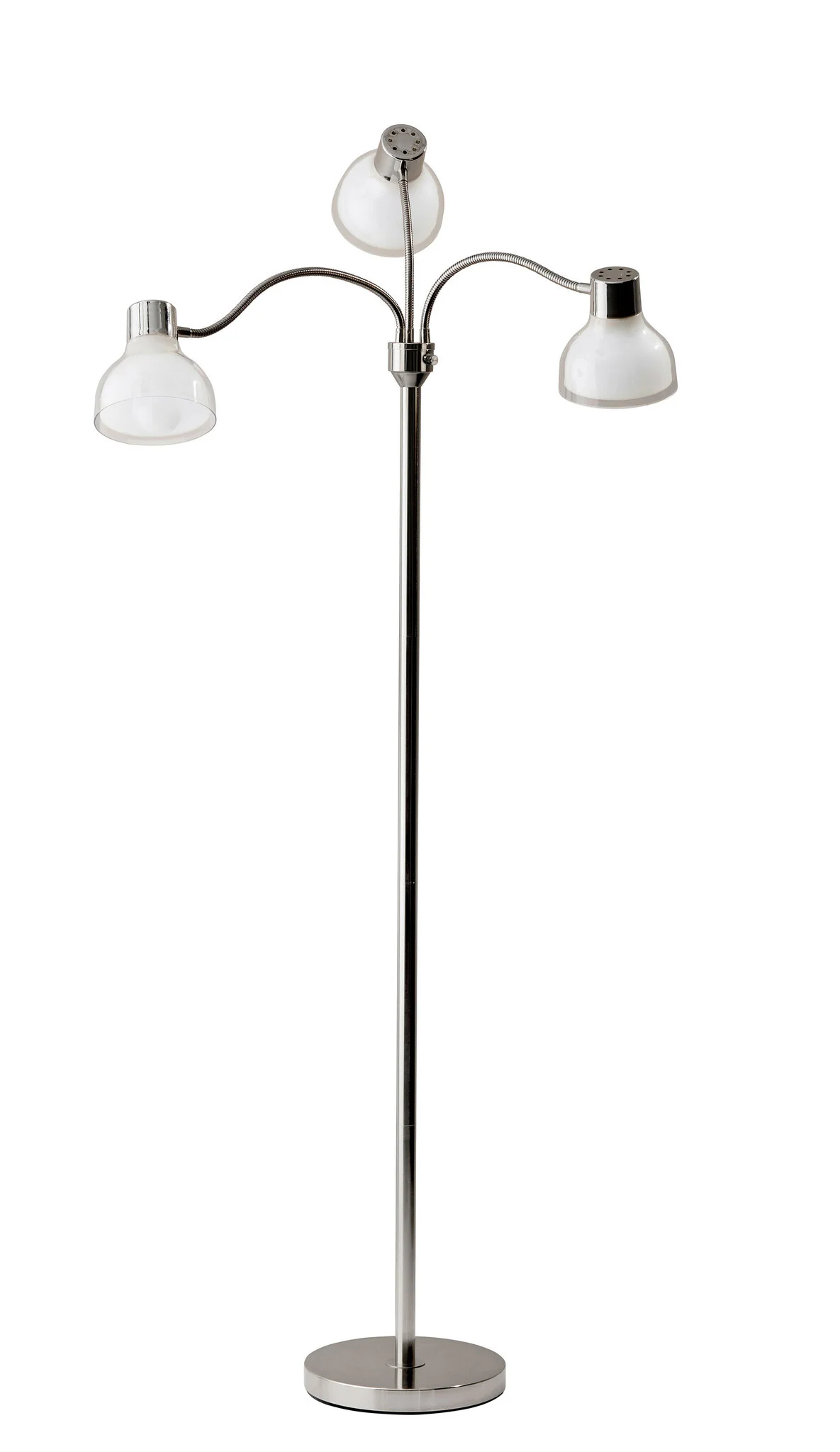 69" Gold Three Light Tree Floor Lamp With Clear Plastic Bowl Shade