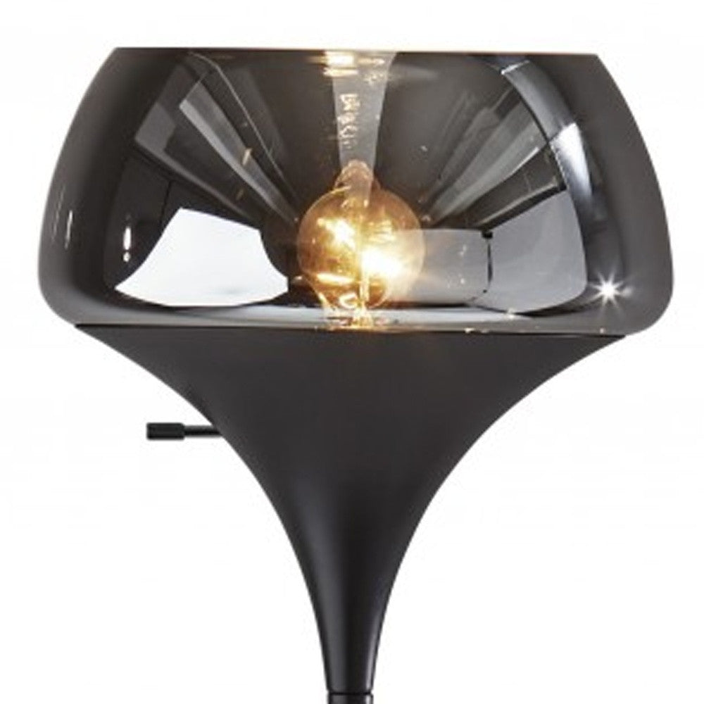 70" Black With Black Glass Shade