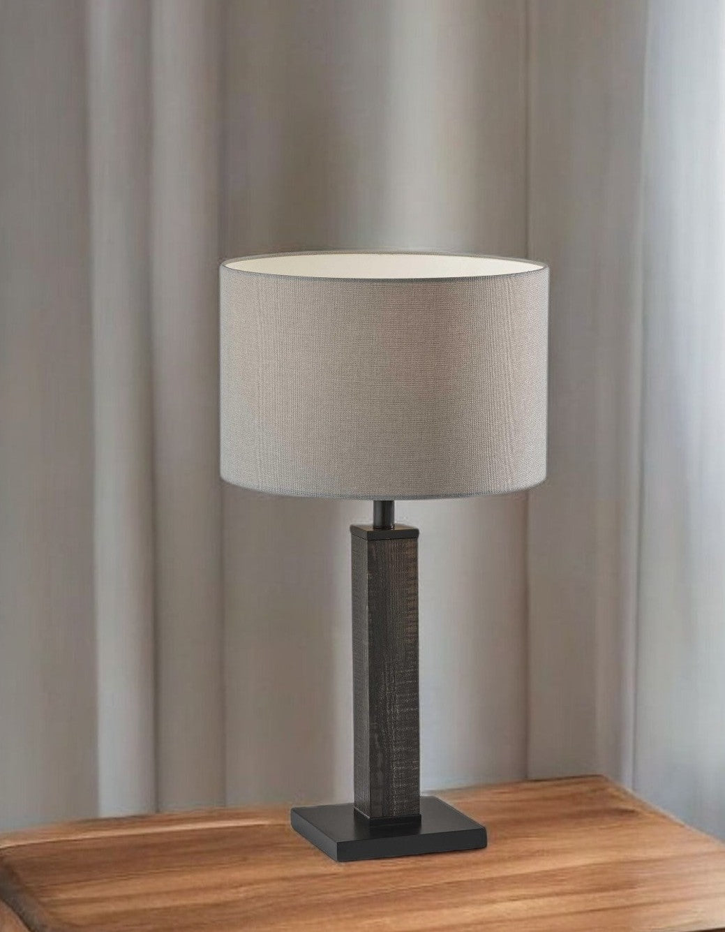 Black Wood Monument Table Lamp