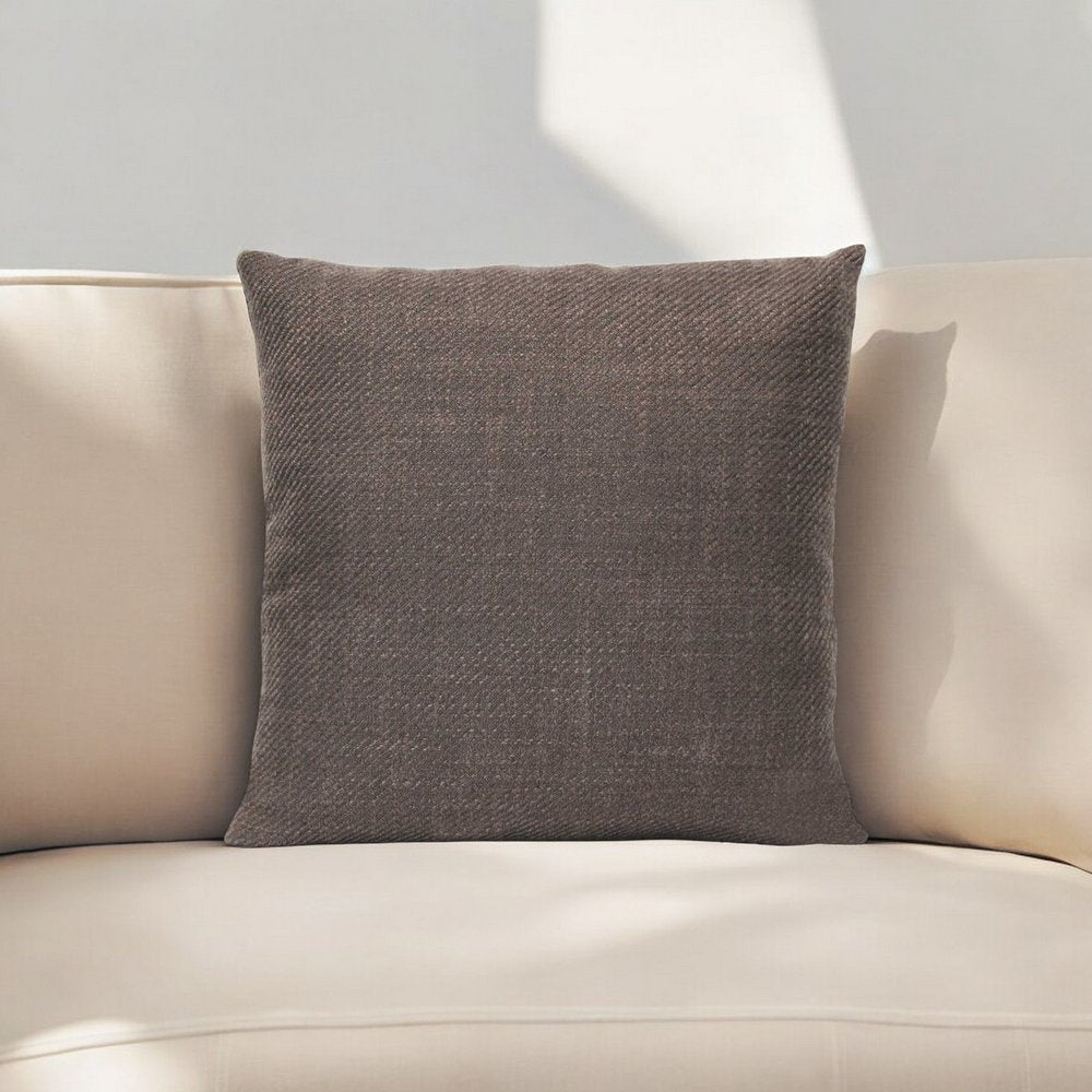 18" Brown Mocha Tweed Throw Pillow