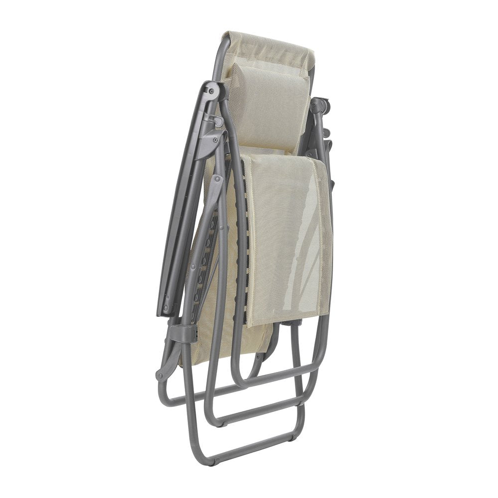 27" Blue Metal Outdoor Zero Gravity Chair with Blue Cushion