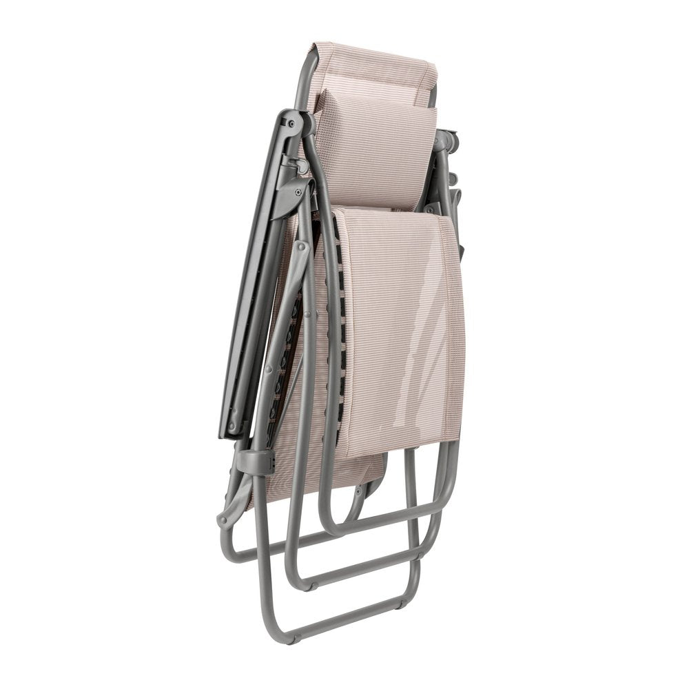 27" Blue Metal Outdoor Zero Gravity Chair with Blue Cushion