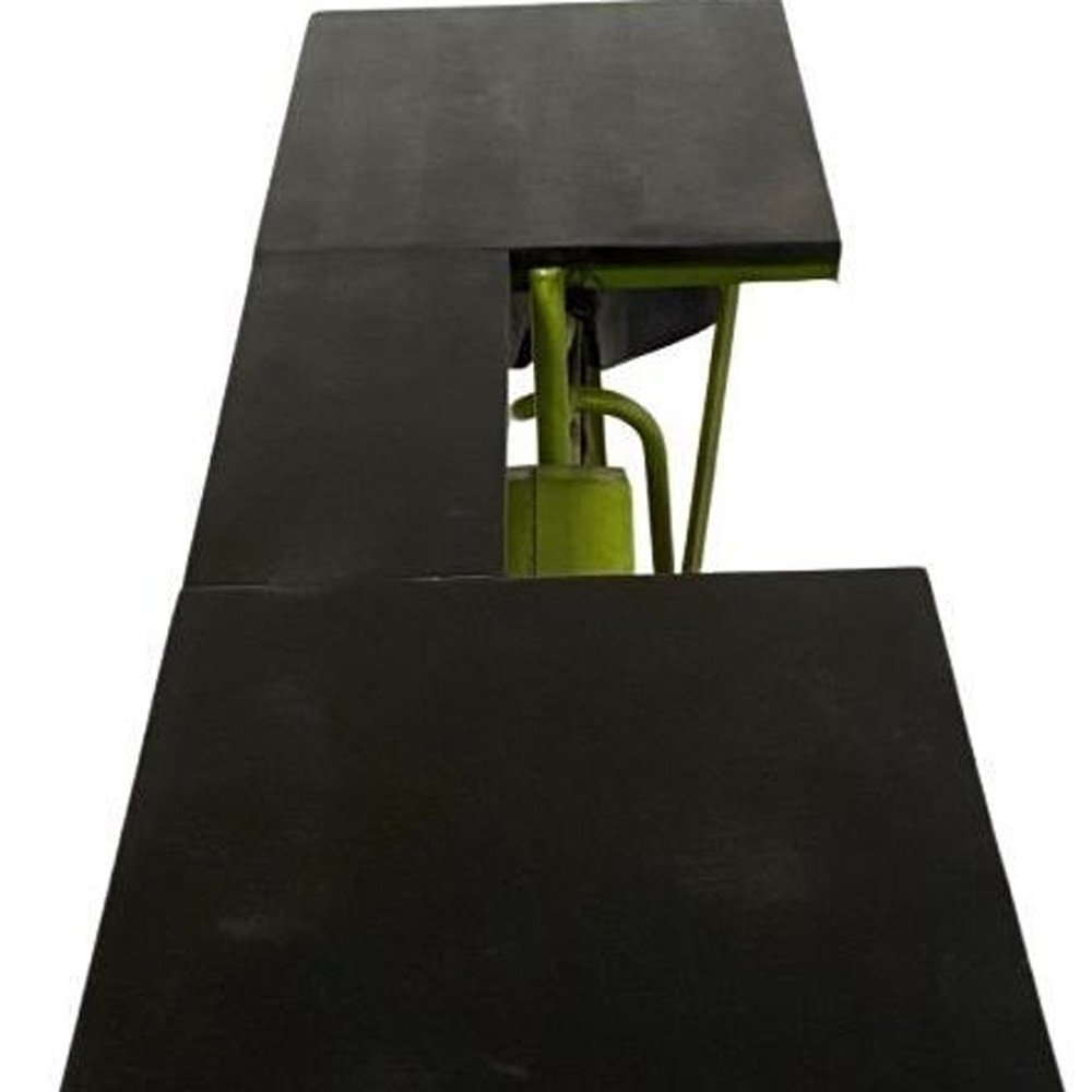 71" Brown and Green Solid Wood and Metal Bike Kitchen Cart