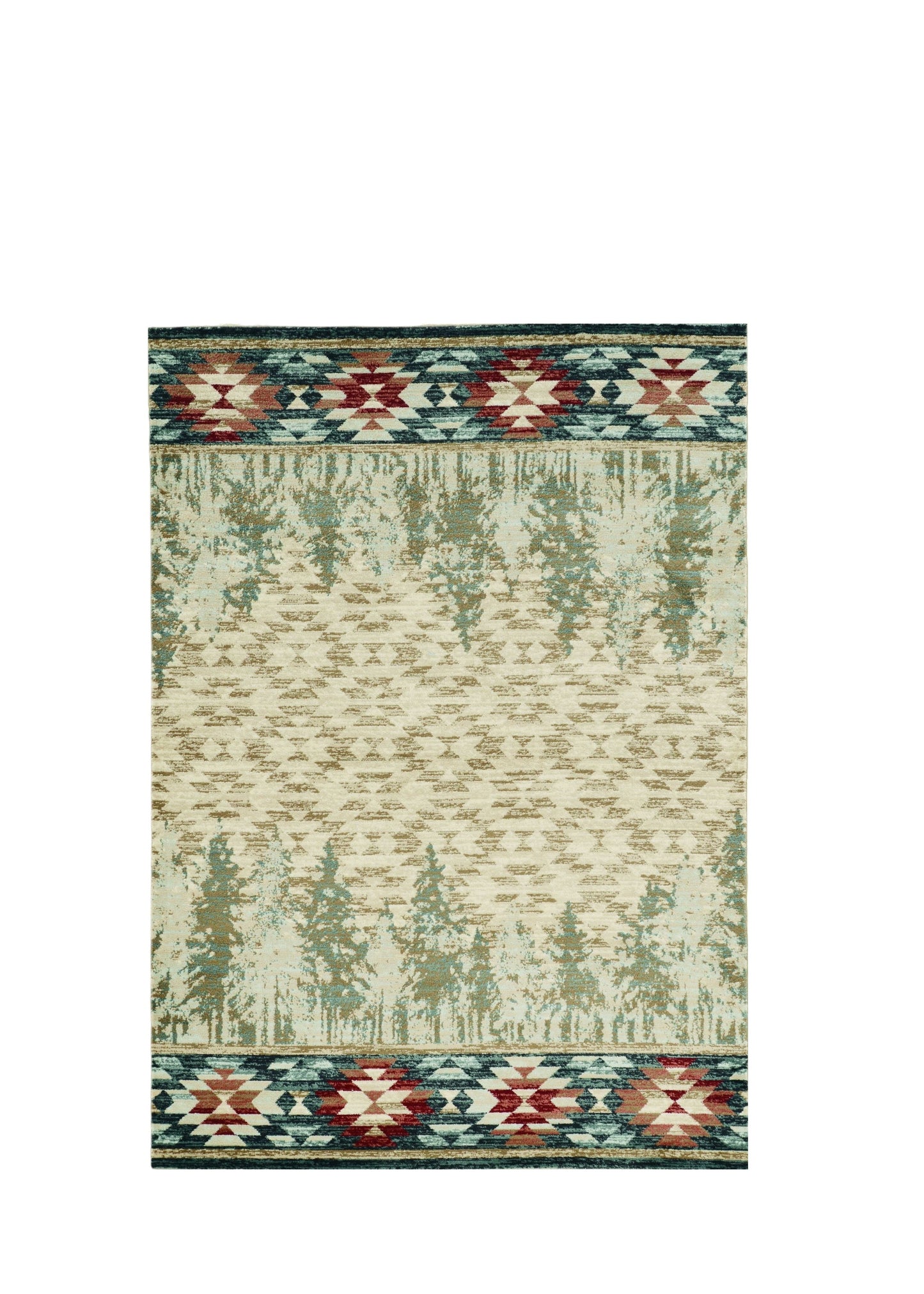3' X 5' Beige Gray And Rust Southwestern Area Rug