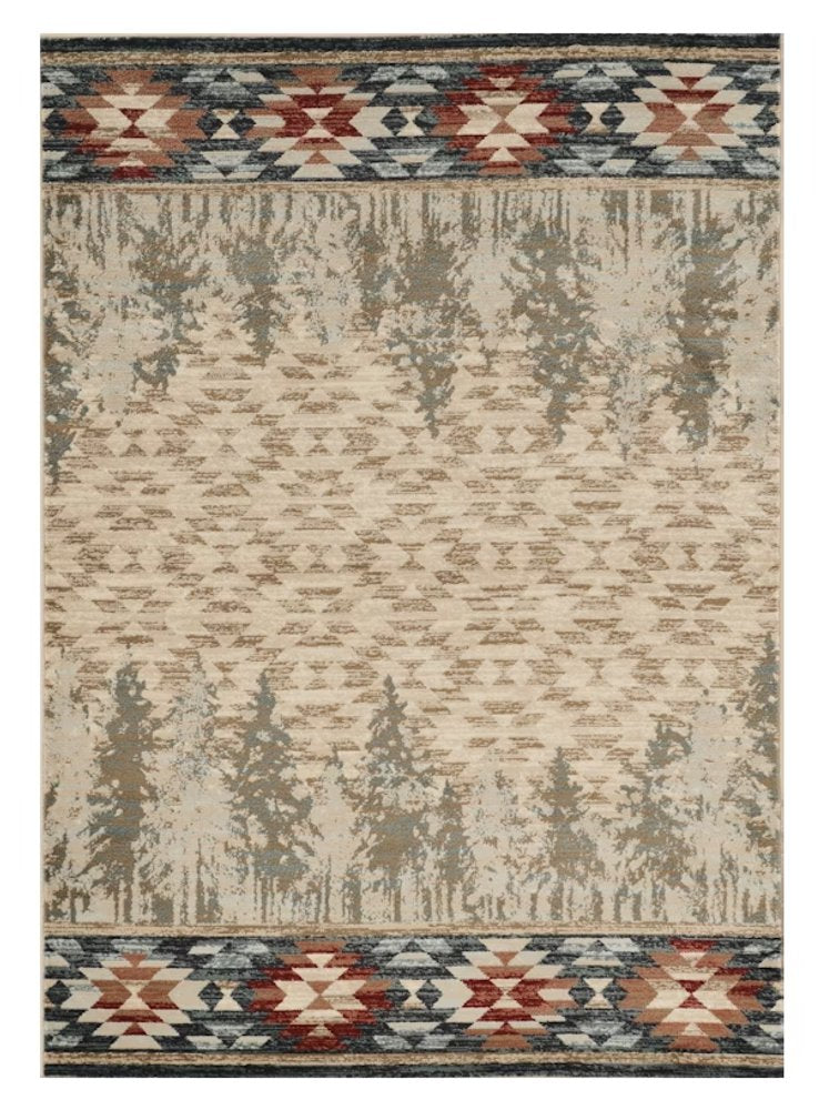 3' X 5' Beige Gray And Rust Southwestern Area Rug