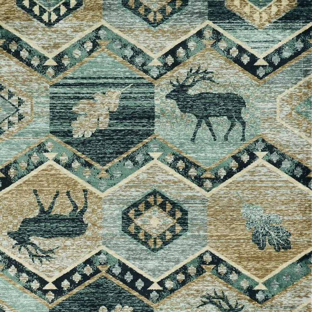 3' X 5' Charcoal Gray And Tan Woodland Lodge Area Rug