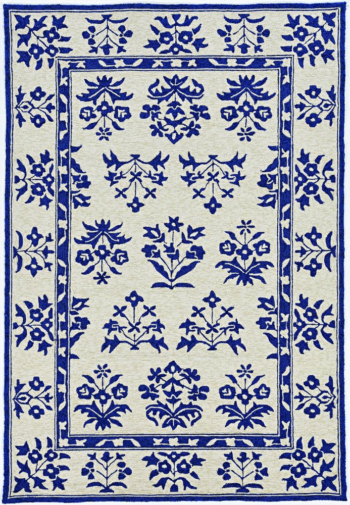 3' X 5' Blue Floral Indoor Outdoor Area Rug