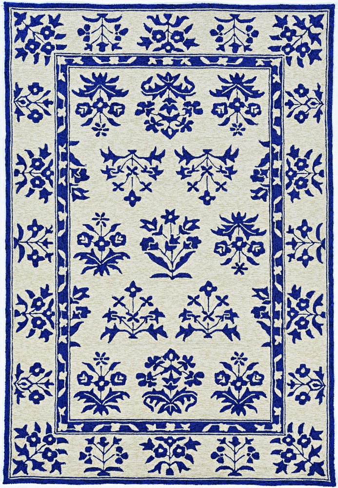 3' X 5' Blue Floral Indoor Outdoor Area Rug