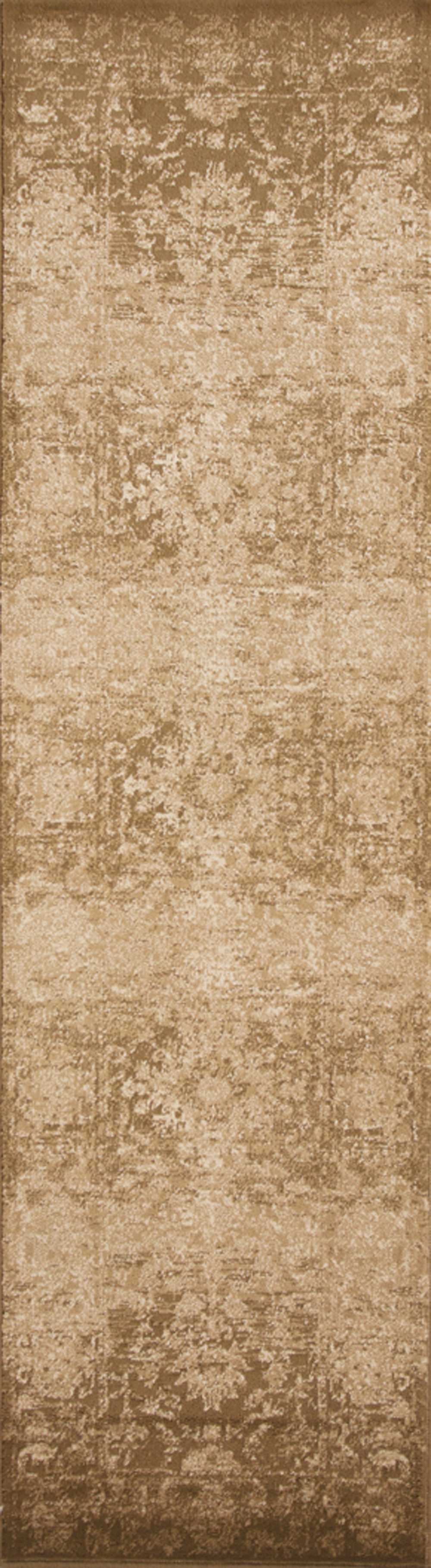 8' Beige Floral Runner Rug