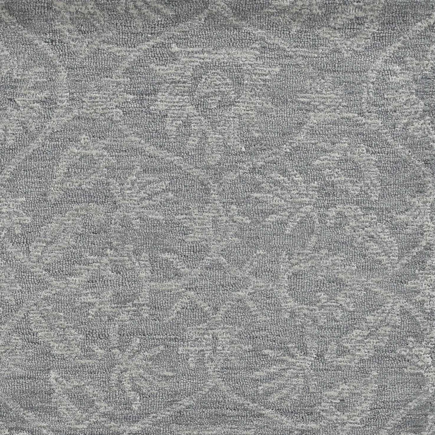 5' X 7' Gray And Light Gray Wool Floral Medallion Hand Tufted Area Rug