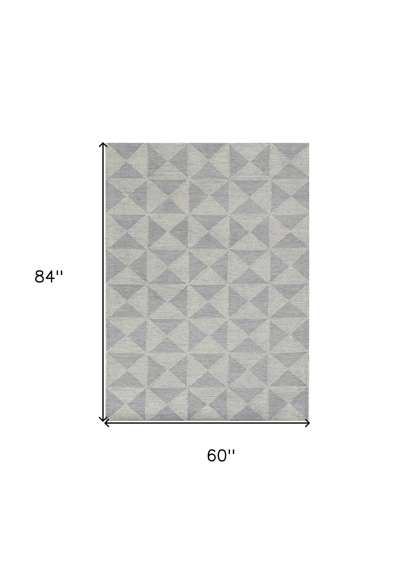 8' Gray And Light Gray Wool Geometric Hand Tufted Runner Rug