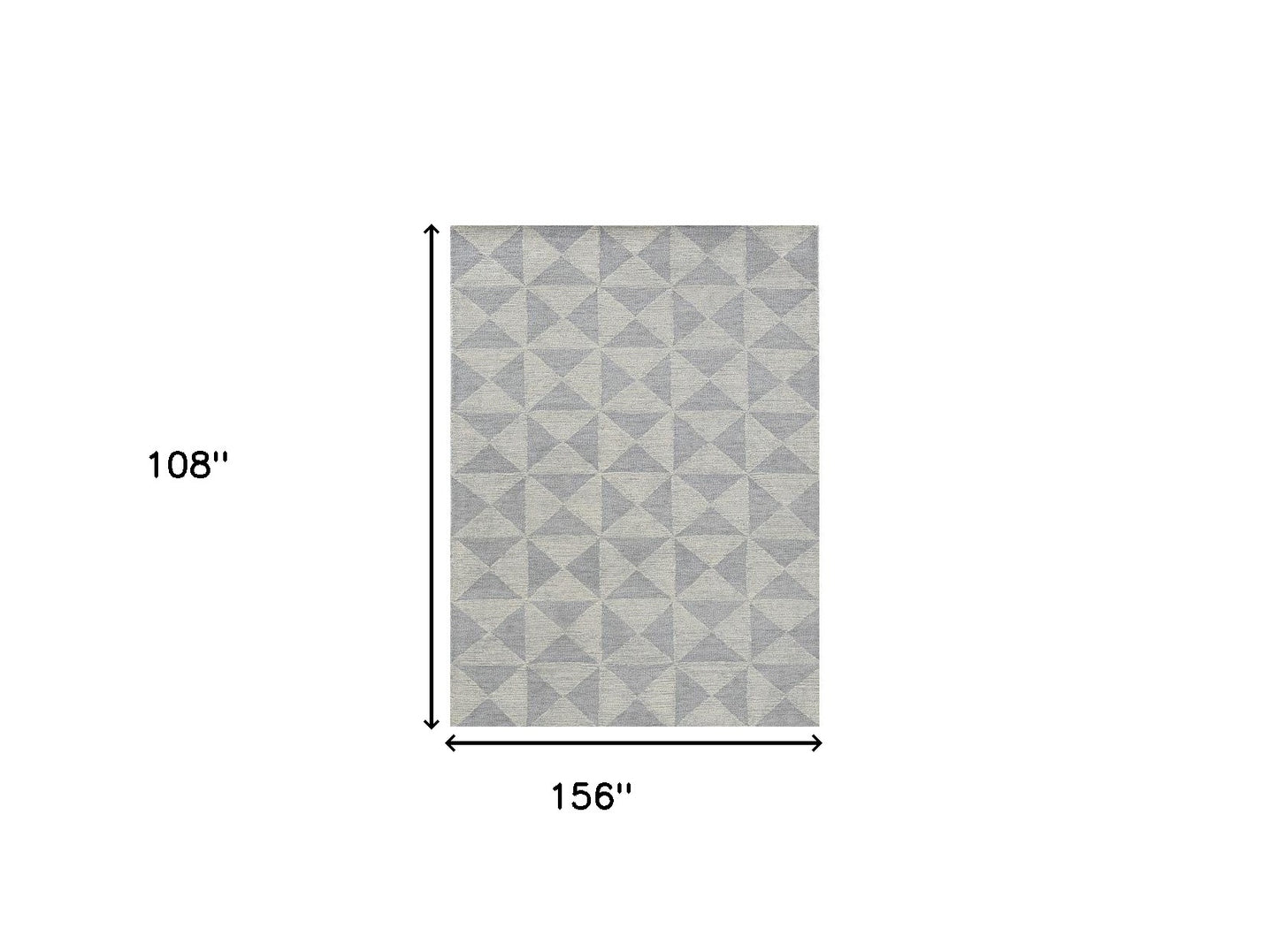 8' Gray And Light Gray Wool Geometric Hand Tufted Runner Rug