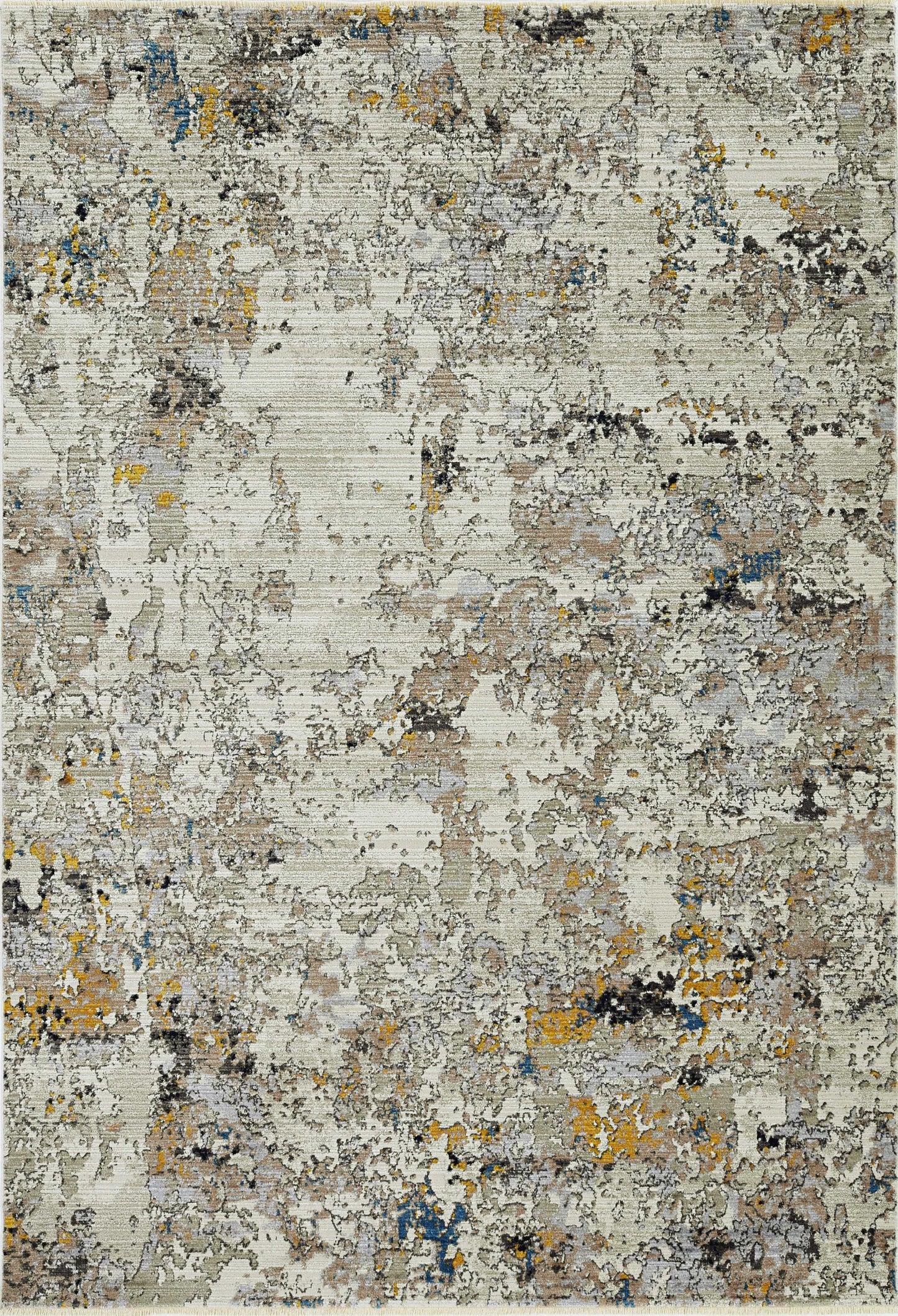 5' X 7' Beige Tan And Gold Abstract Hand Loomed Distressed Area Rug