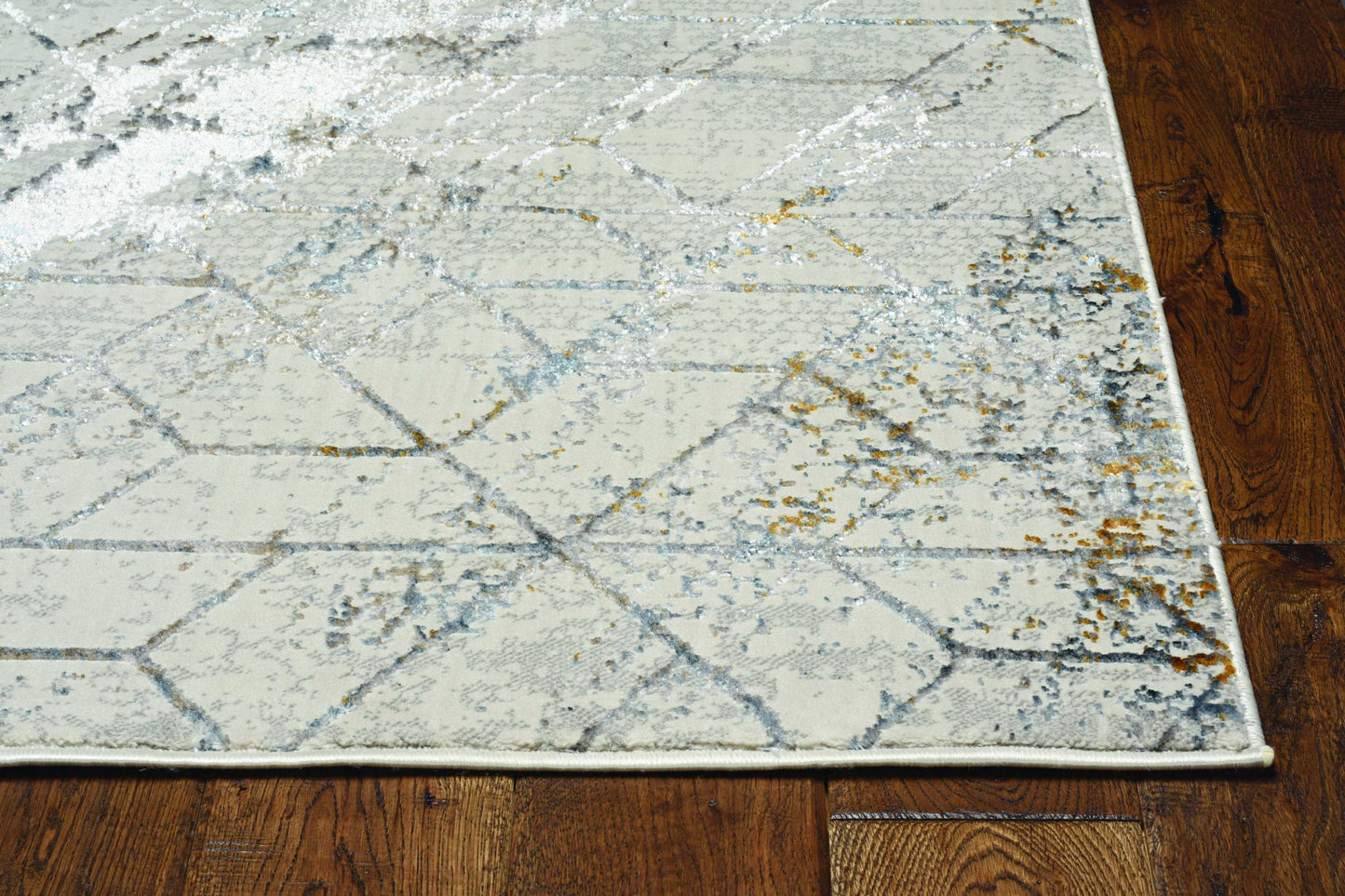 10' X 13' Ivory And Brown Geometric Area Rug