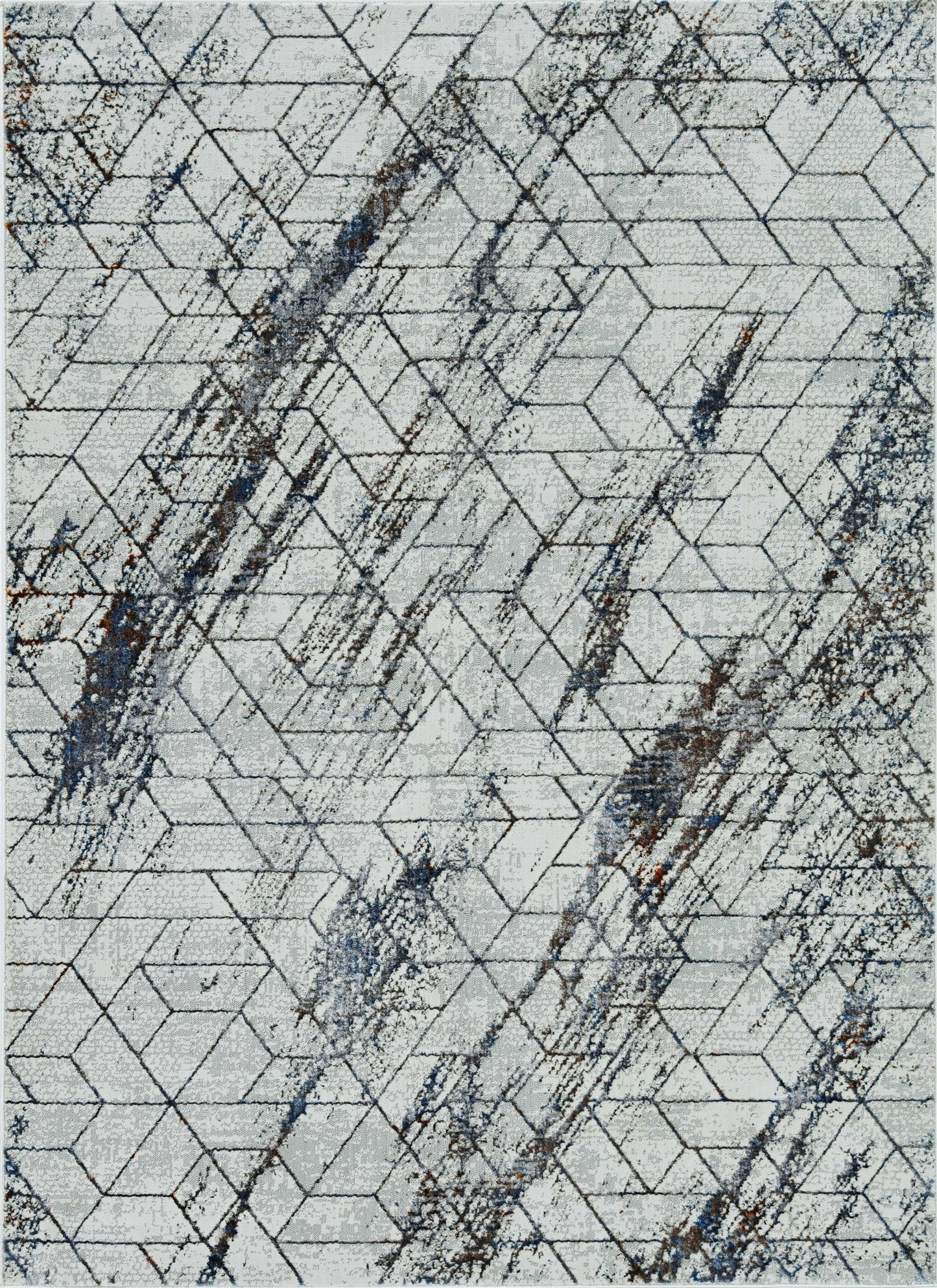 10' X 13' Ivory And Brown Geometric Area Rug