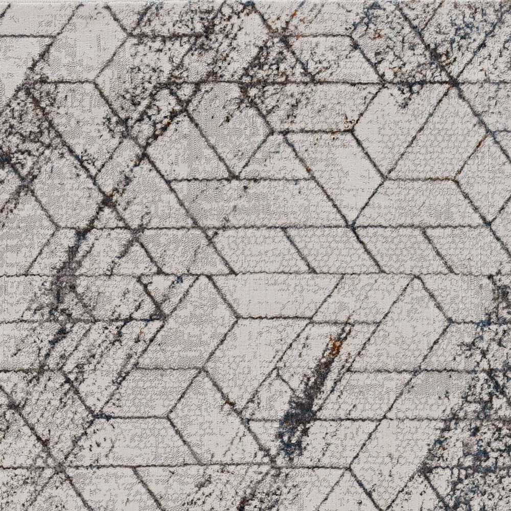 10' X 13' Ivory And Brown Geometric Area Rug