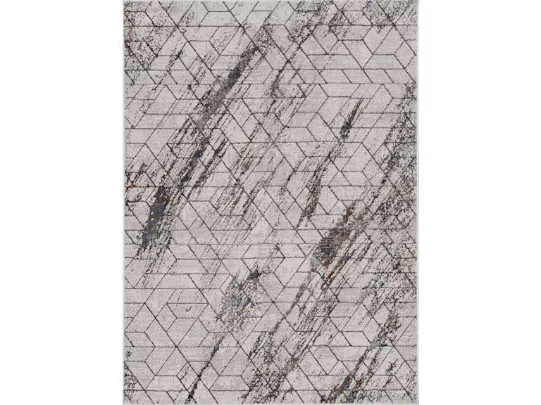 10' X 13' Ivory And Brown Geometric Area Rug