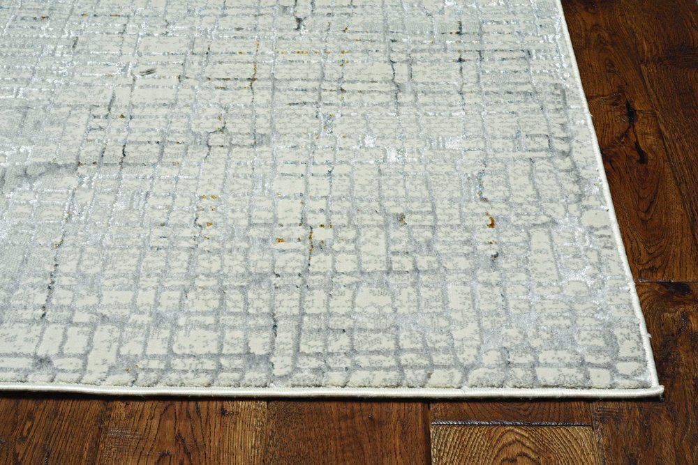 5' X 8' Gray And Black Abstract Distressed Area Rug