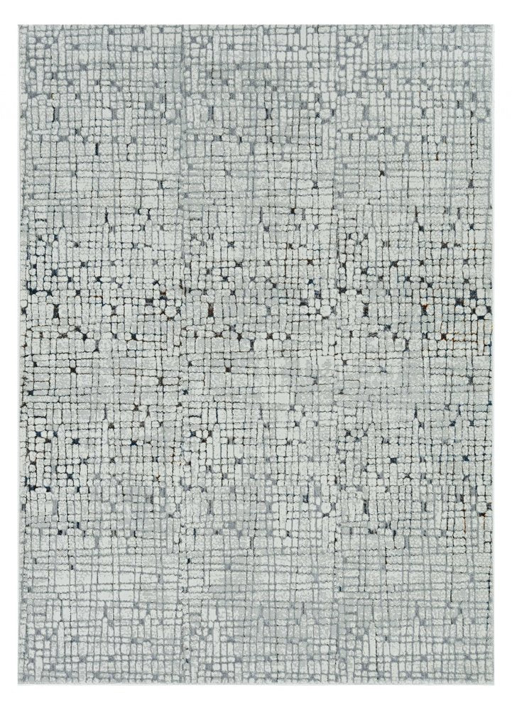 5' X 8' Gray And Black Abstract Distressed Area Rug