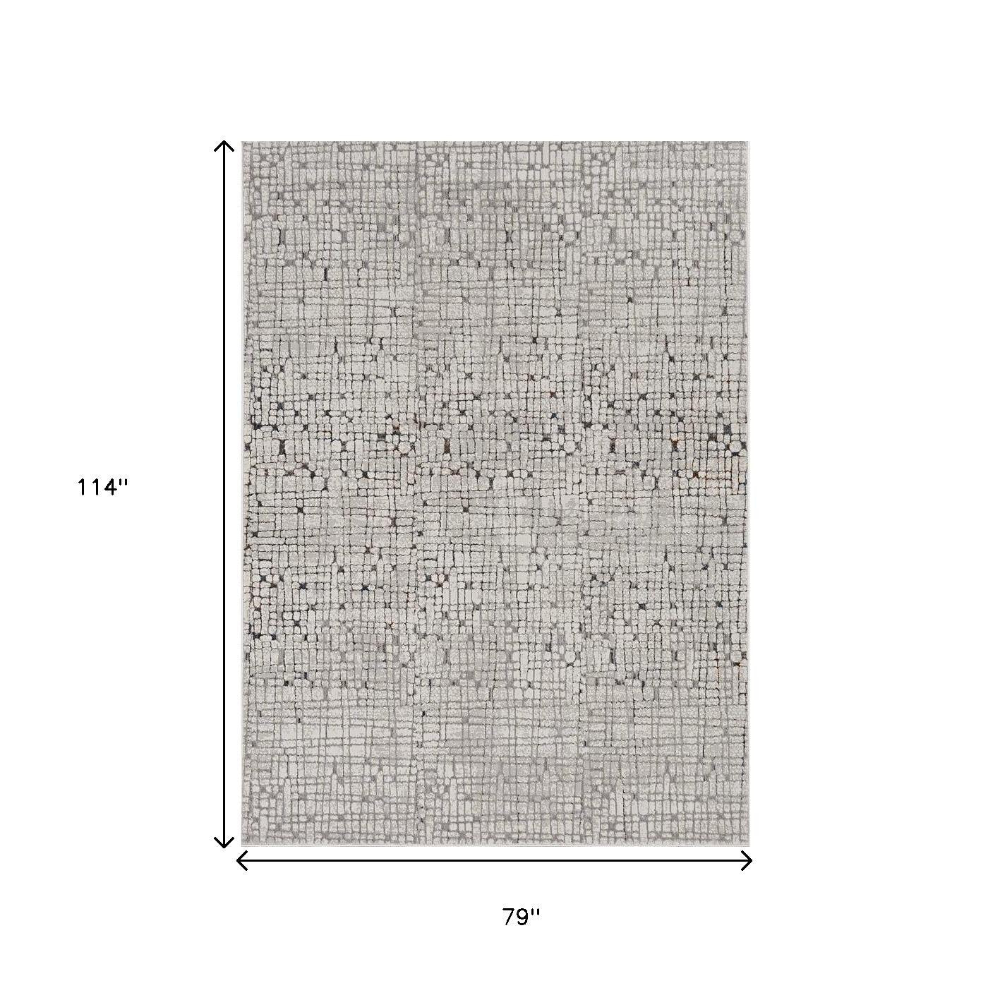 5' X 8' Gray And Black Abstract Distressed Area Rug