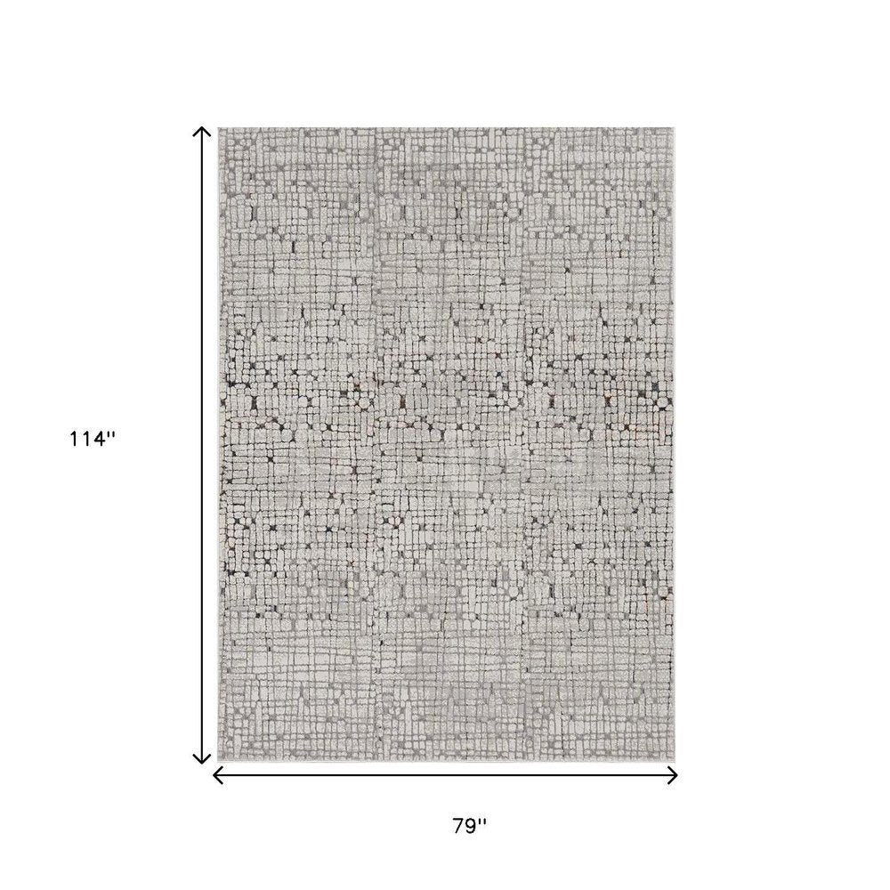 5' X 8' Gray And Black Abstract Distressed Area Rug