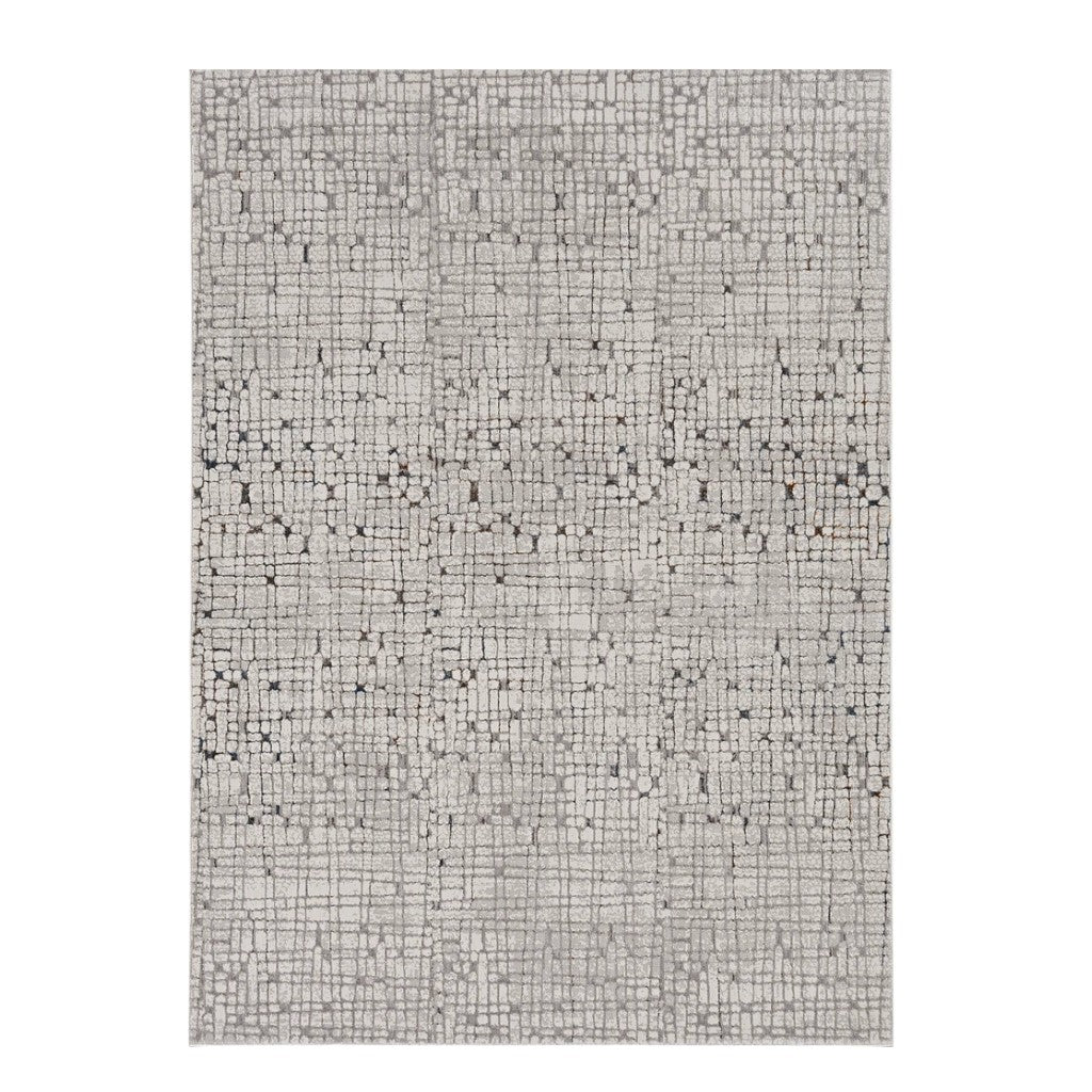 5' X 8' Gray And Black Abstract Distressed Area Rug