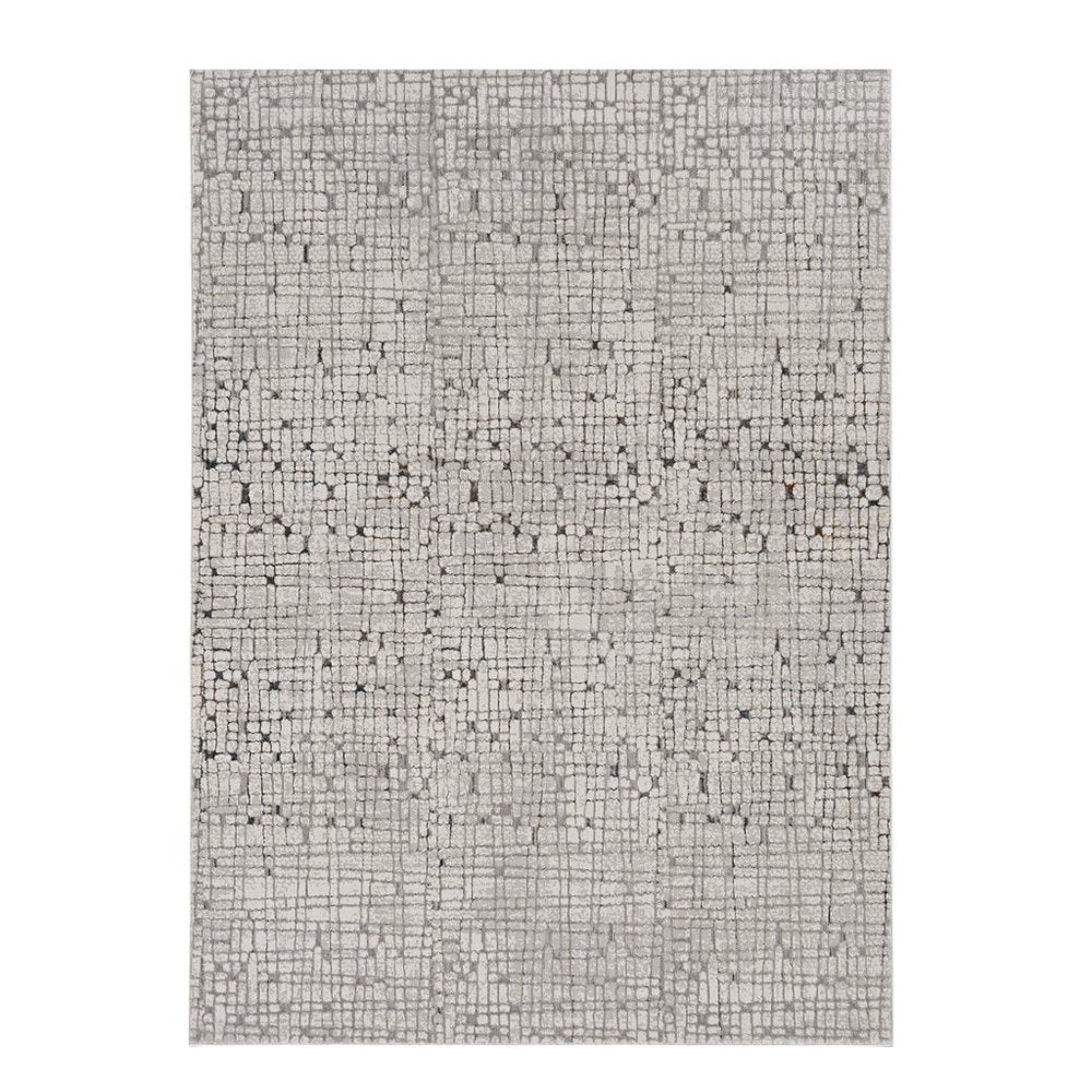 5' X 8' Gray And Black Abstract Distressed Area Rug