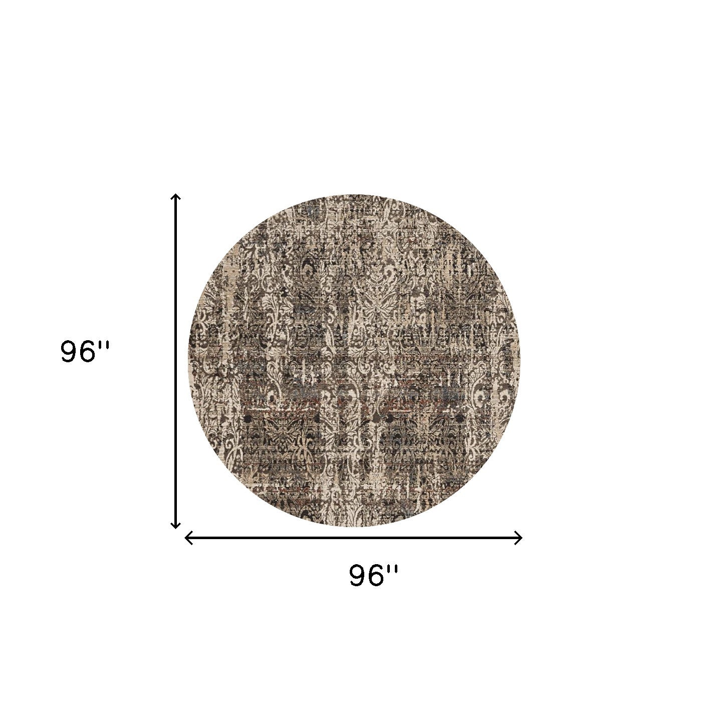 4' X 6' Gray And Tan Oriental Distressed Area Rug