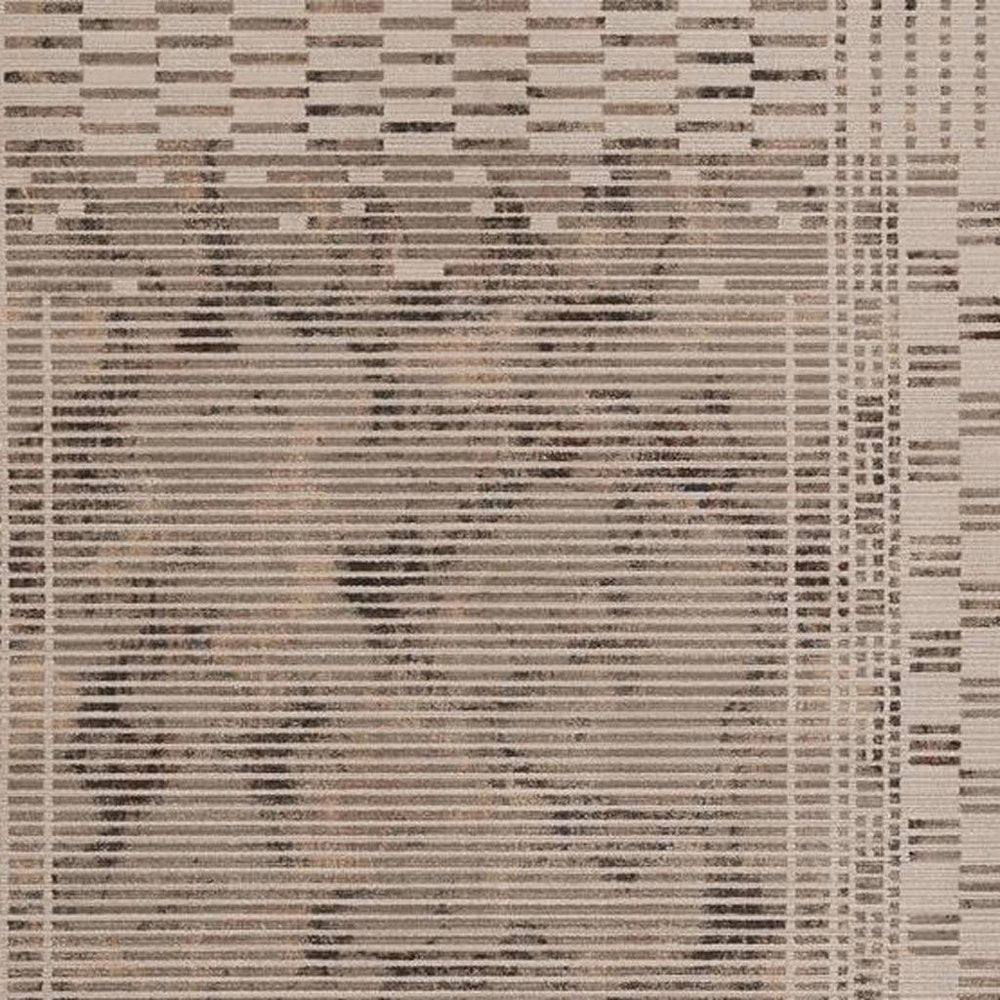 8' Beige And Brown Abstract Round Rug