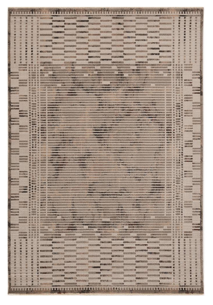 4' X 6' Beige And Brown Abstract Area Rug