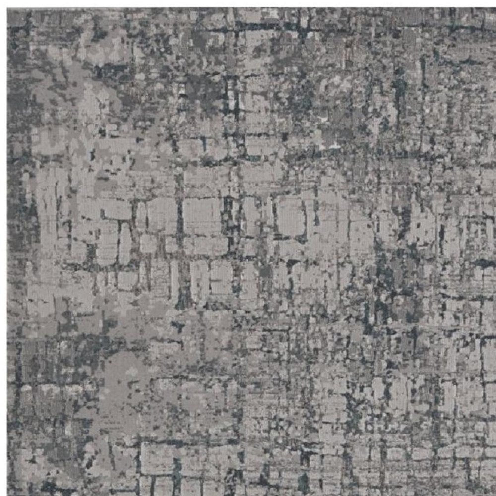 10' X 13' Gray And Ivory Abstract Area Rug