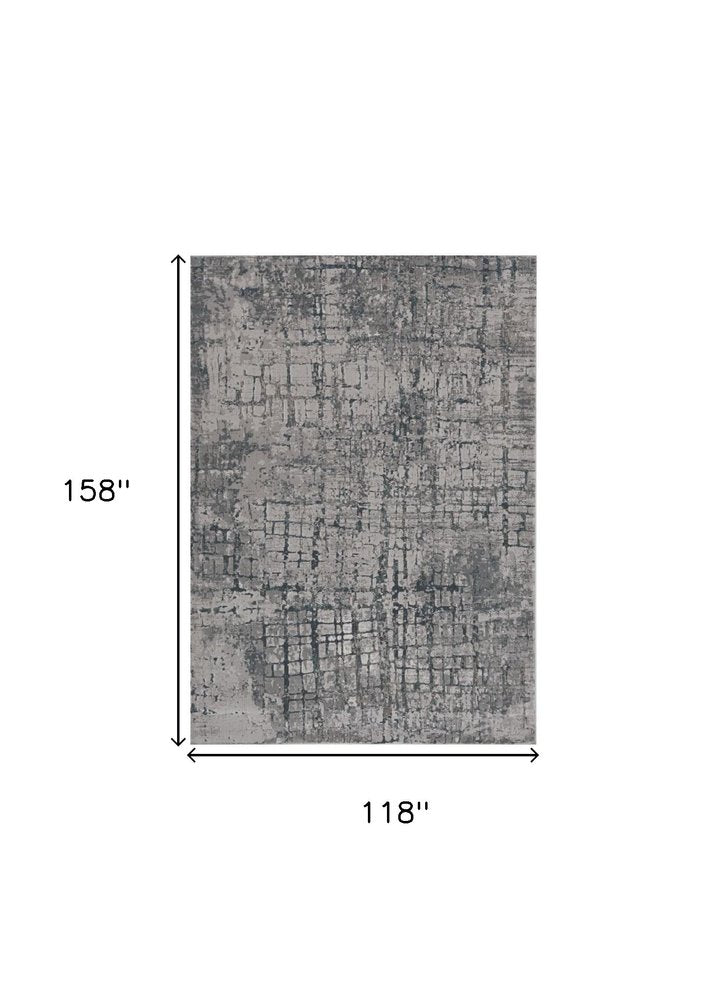 10' X 13' Gray And Ivory Abstract Area Rug