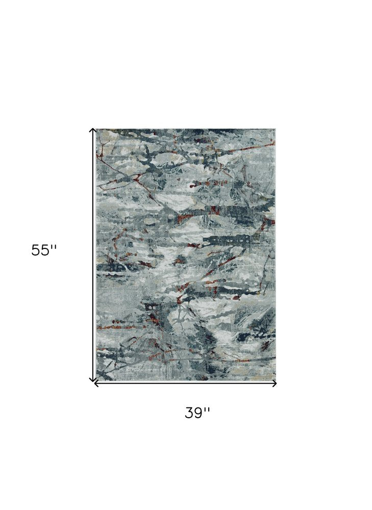 10' X 13' Gray And Beige Abstract Area Rug