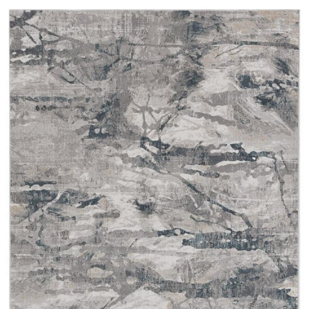 10' X 13' Gray And Beige Abstract Area Rug