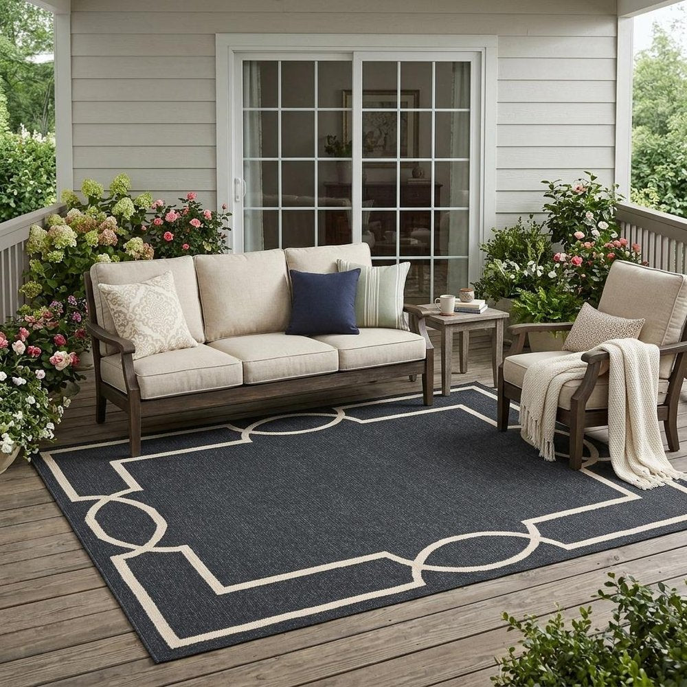 5' X 7' Gray Handmade Indoor Outdoor Area Rug