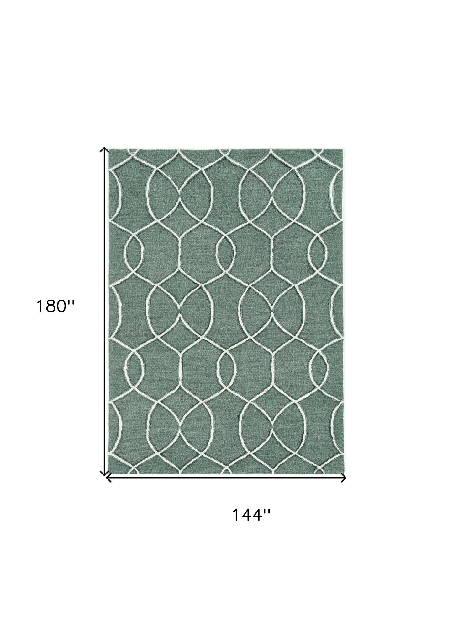 8' Gray Wool Geometric Hand Tufted Runner Rug