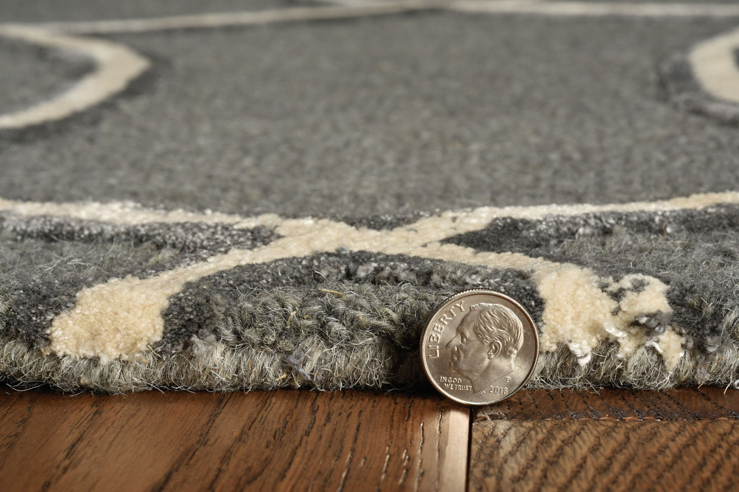 8' Gray Wool Geometric Hand Tufted Runner Rug