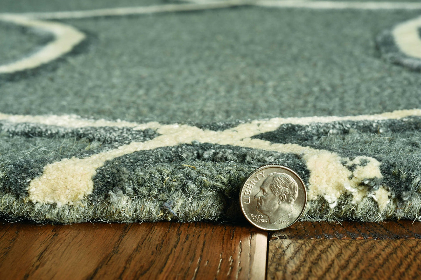 8' Gray Wool Geometric Hand Tufted Runner Rug