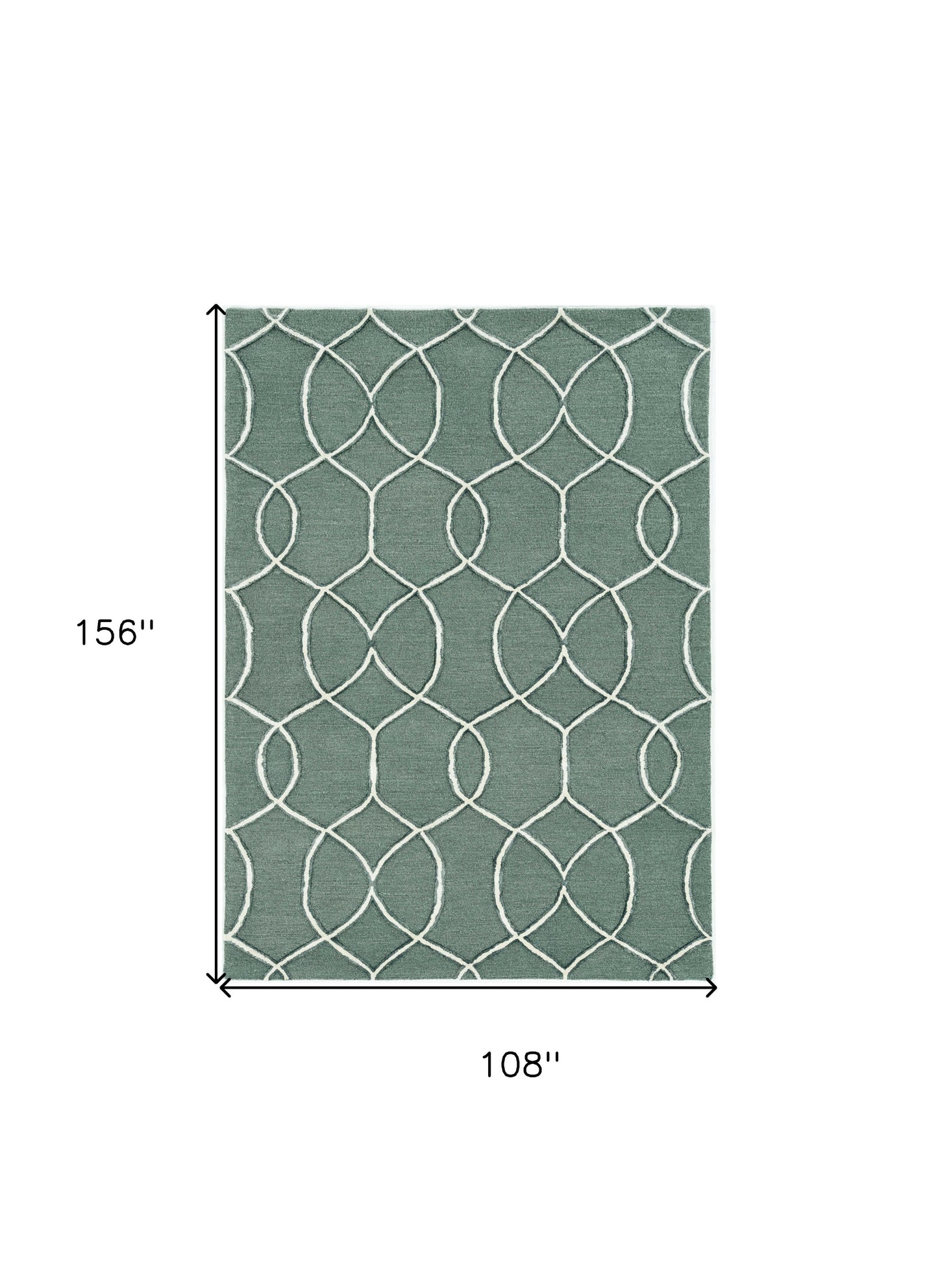 8' Gray Wool Geometric Hand Tufted Runner Rug