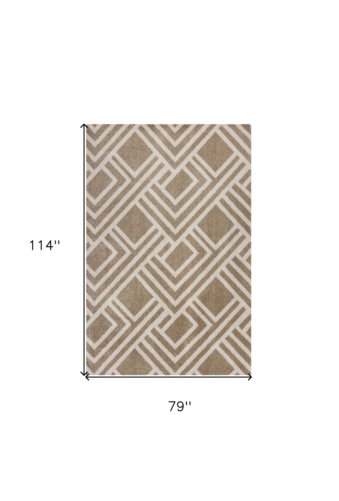 3' X 5' Beige Geometric Indoor Outdoor Area Rug