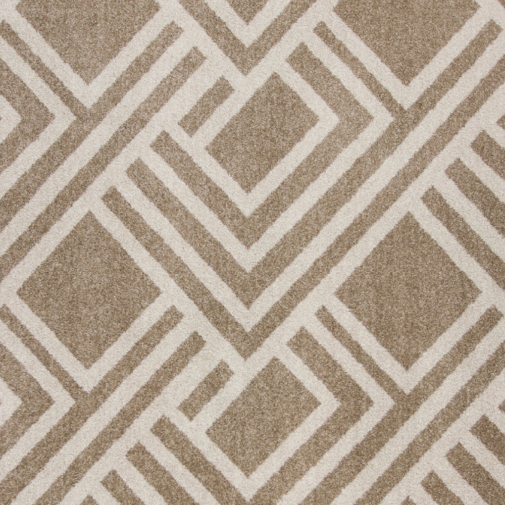 3' X 5' Beige Geometric Indoor Outdoor Area Rug