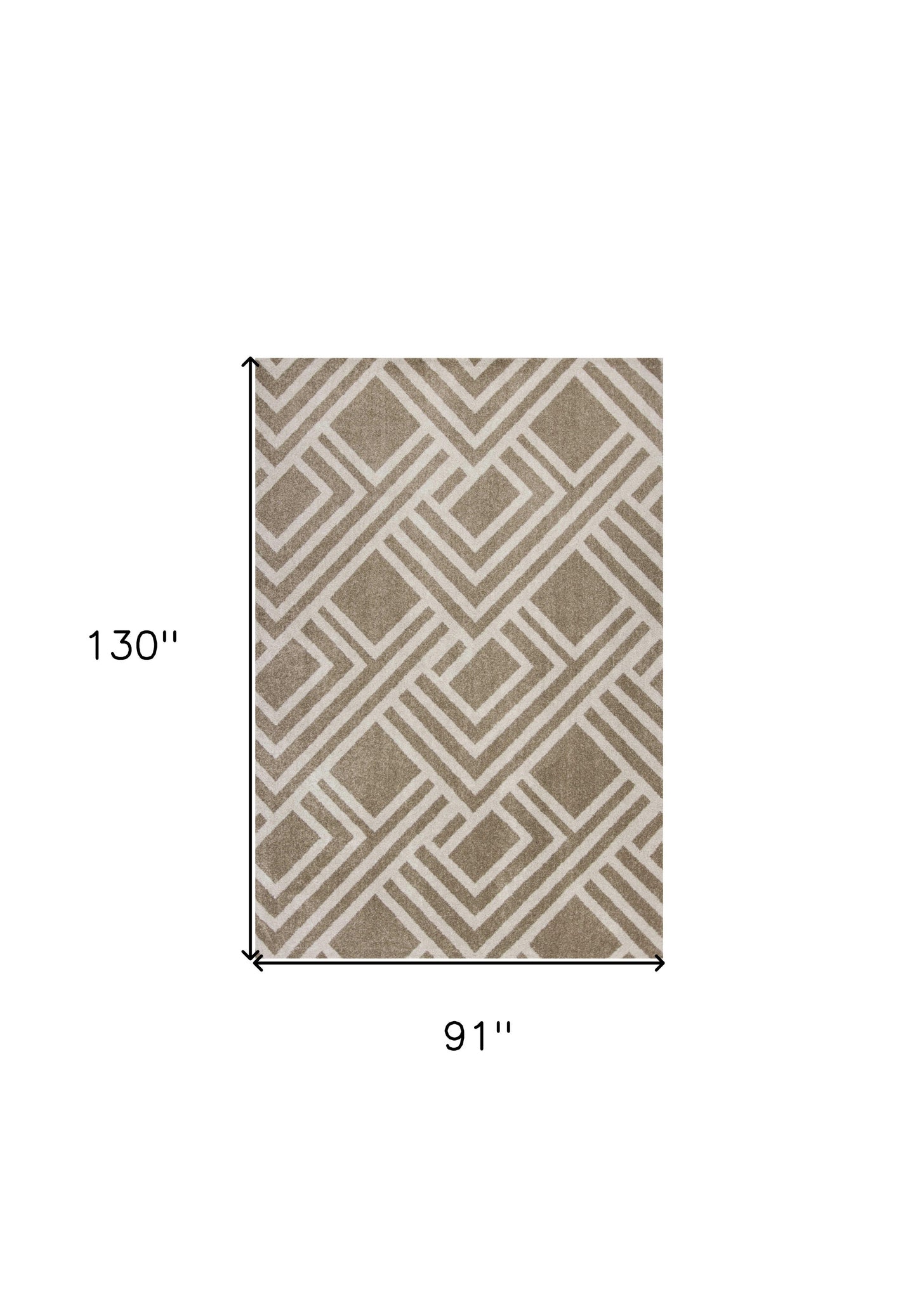 3' X 5' Beige Geometric Indoor Outdoor Area Rug