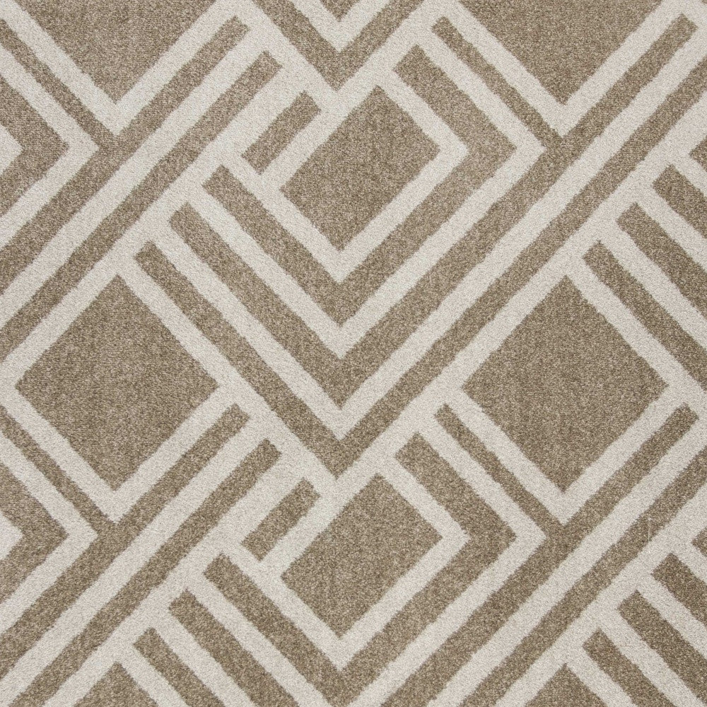 3' X 5' Beige Geometric Indoor Outdoor Area Rug