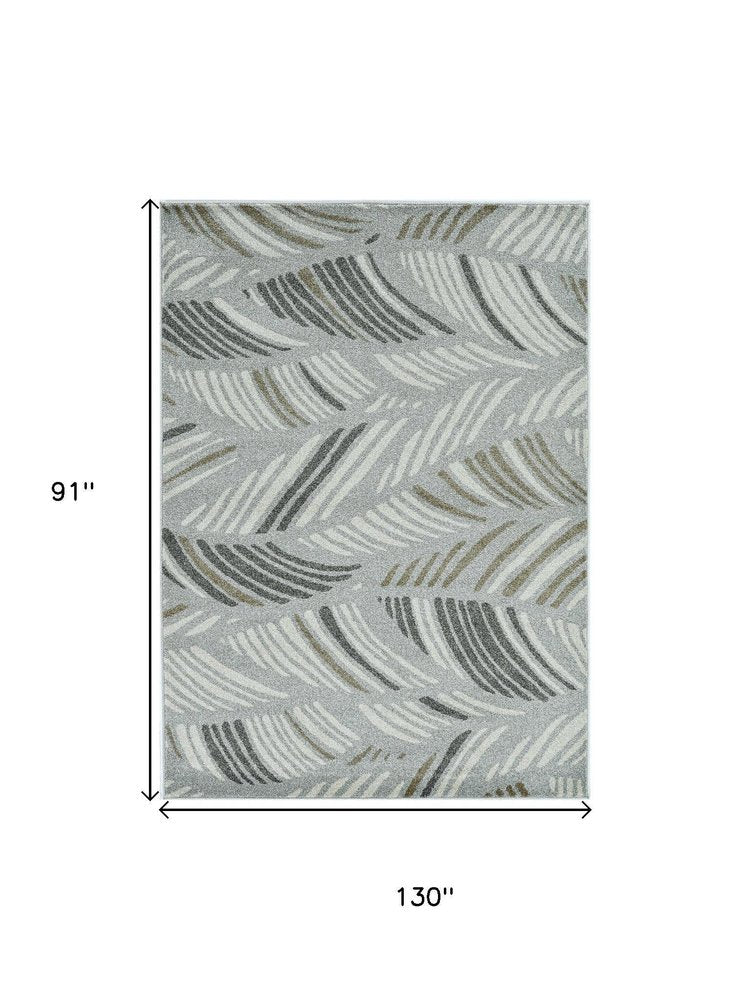 7' X 10' Gray Abstract Indoor Outdoor Area Rug